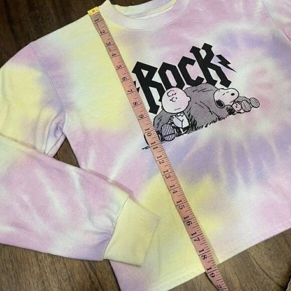 Peanuts Snoopy & Charlie Brown Rock Out Tie Dye Sweatshirt - Picture 10 of 10